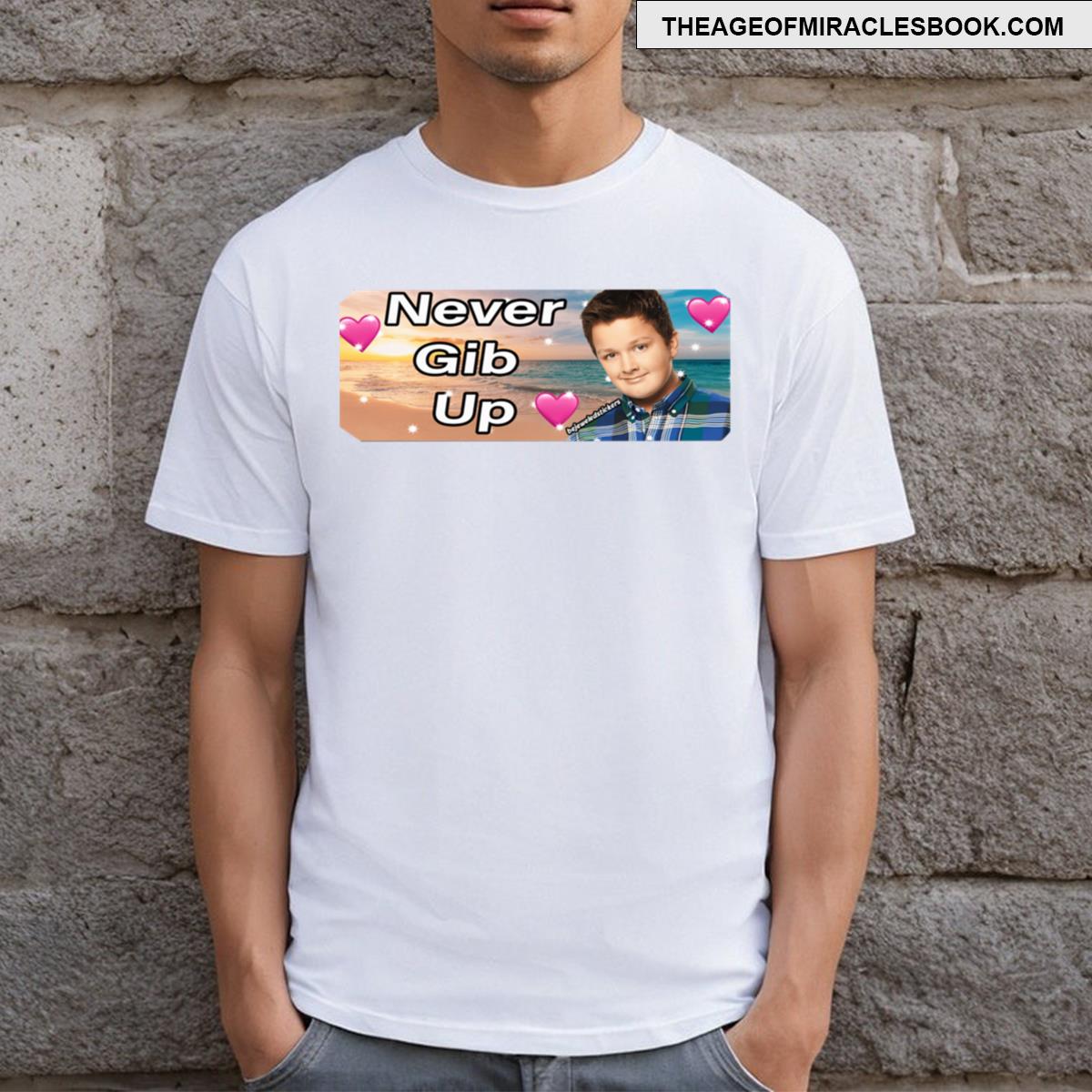 Never Gib Up Bumper Funny Meme T-shirt
