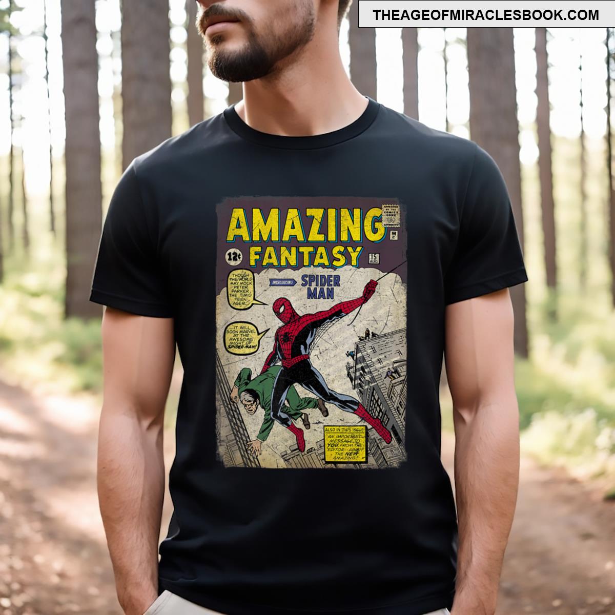 Amazing Fantasy Spider Superhero Comic T-shirt