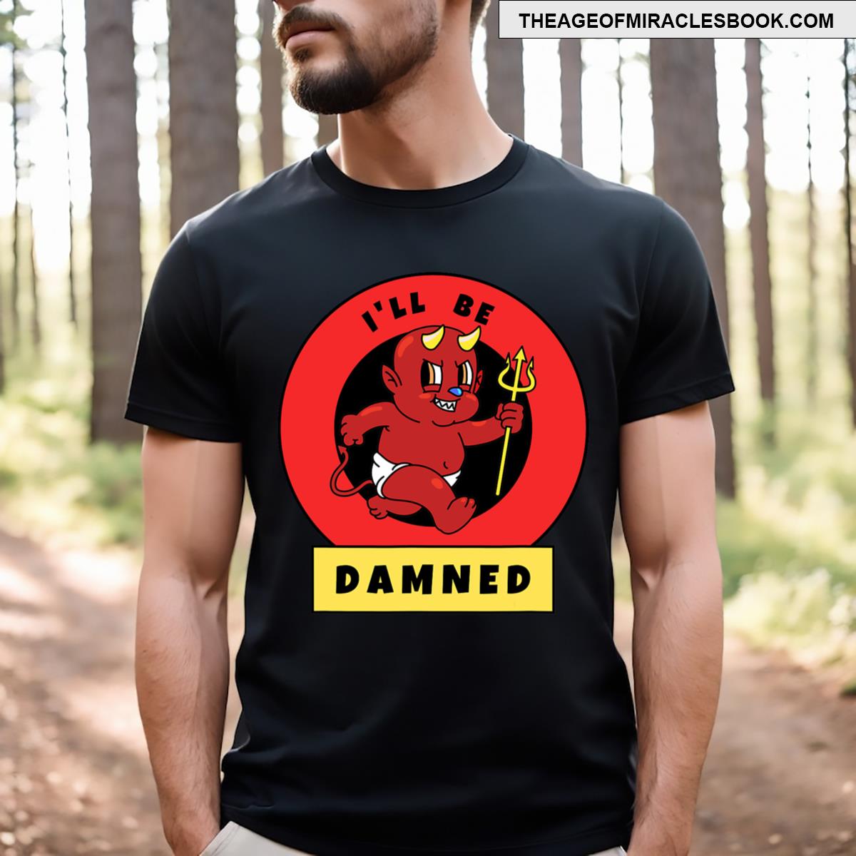 Rubberhose Cartoon Red Devil I’ll Be Damned’ T-shirt