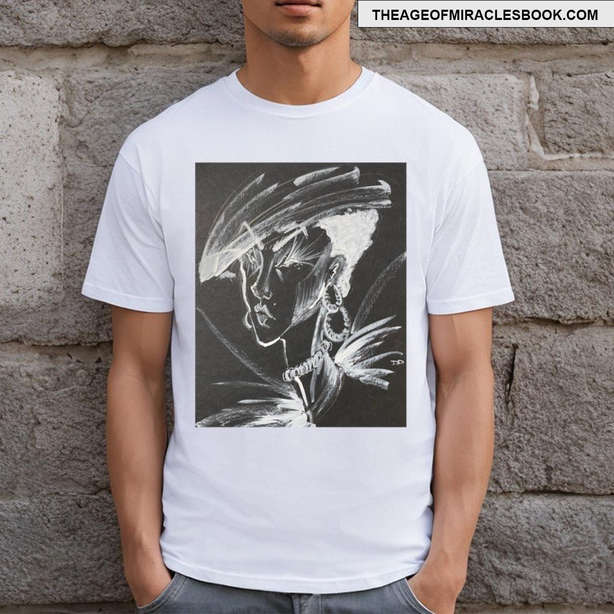 White On Black Portrait T-shirt