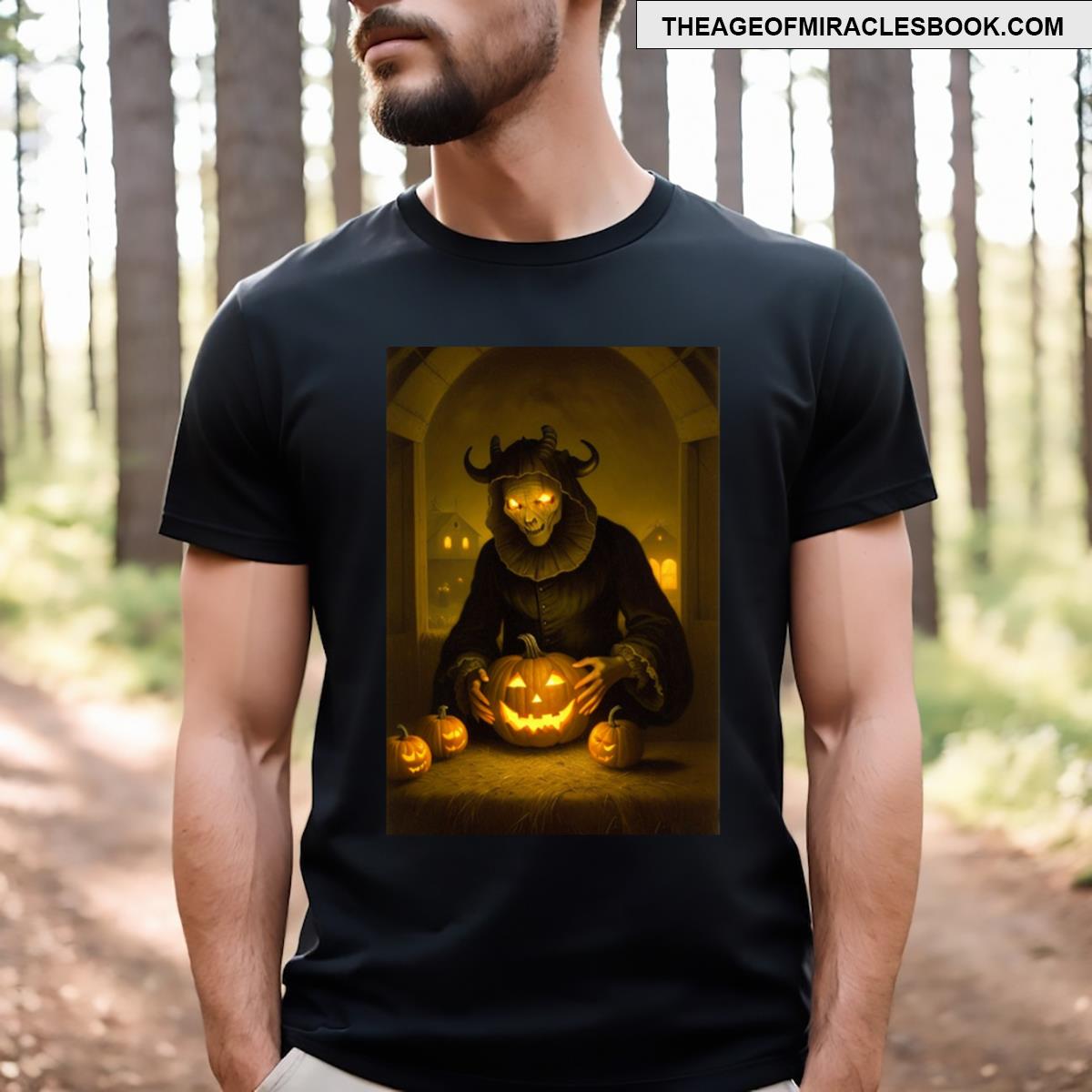 Demon Enjoys Halloween Pumpkins T-shirt