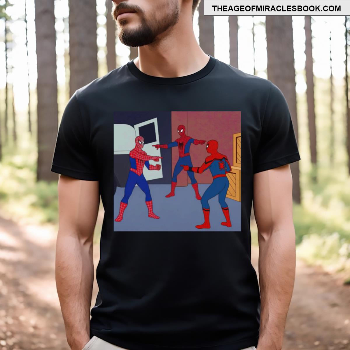 3 Spidermen Meme T-shirt