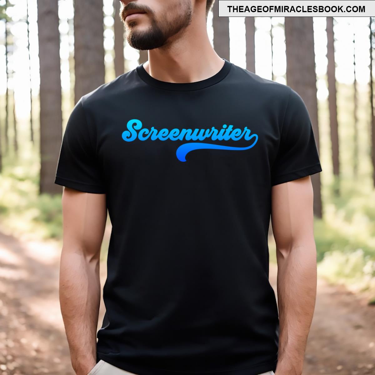 Groovy Screenwriter Ocean Blue Gradient T-shirt