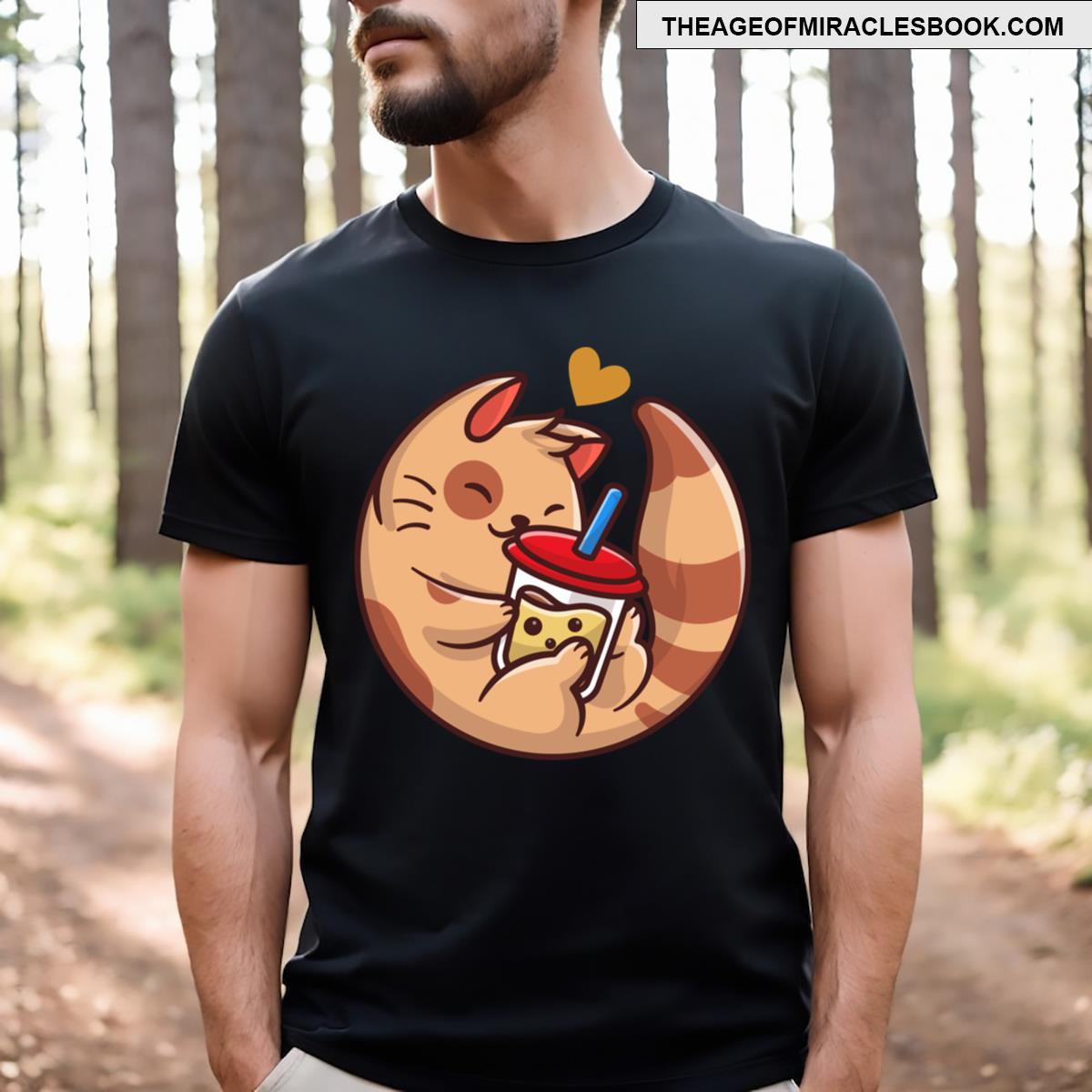 Cute Cat Loves Bubble Tea Sweet Tea T-shirt