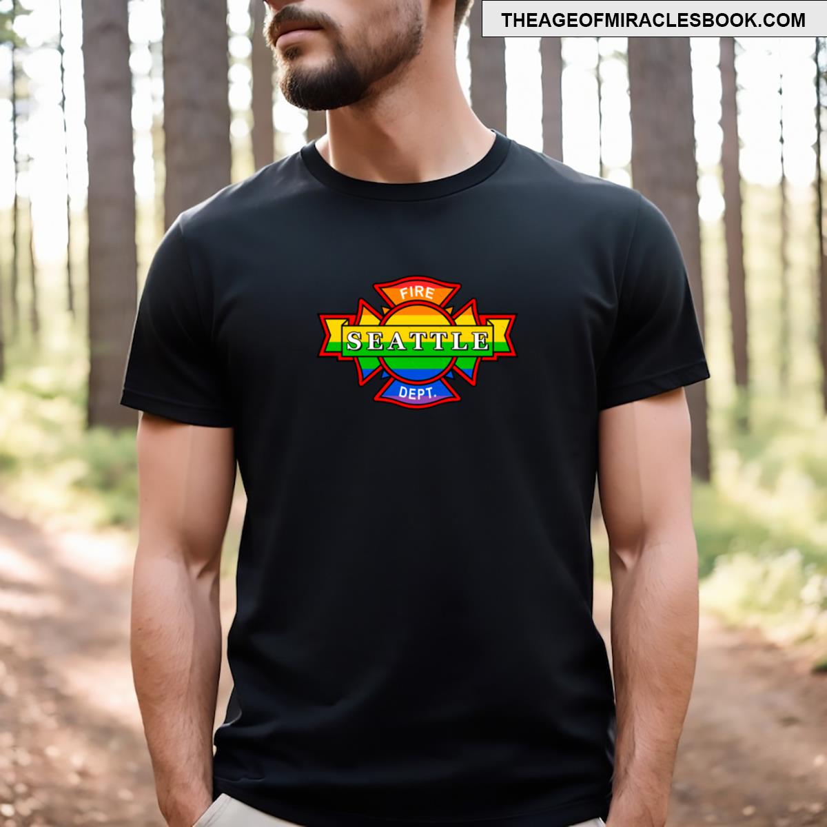 Seattle Fire Rainbow Large Logo T-shirt