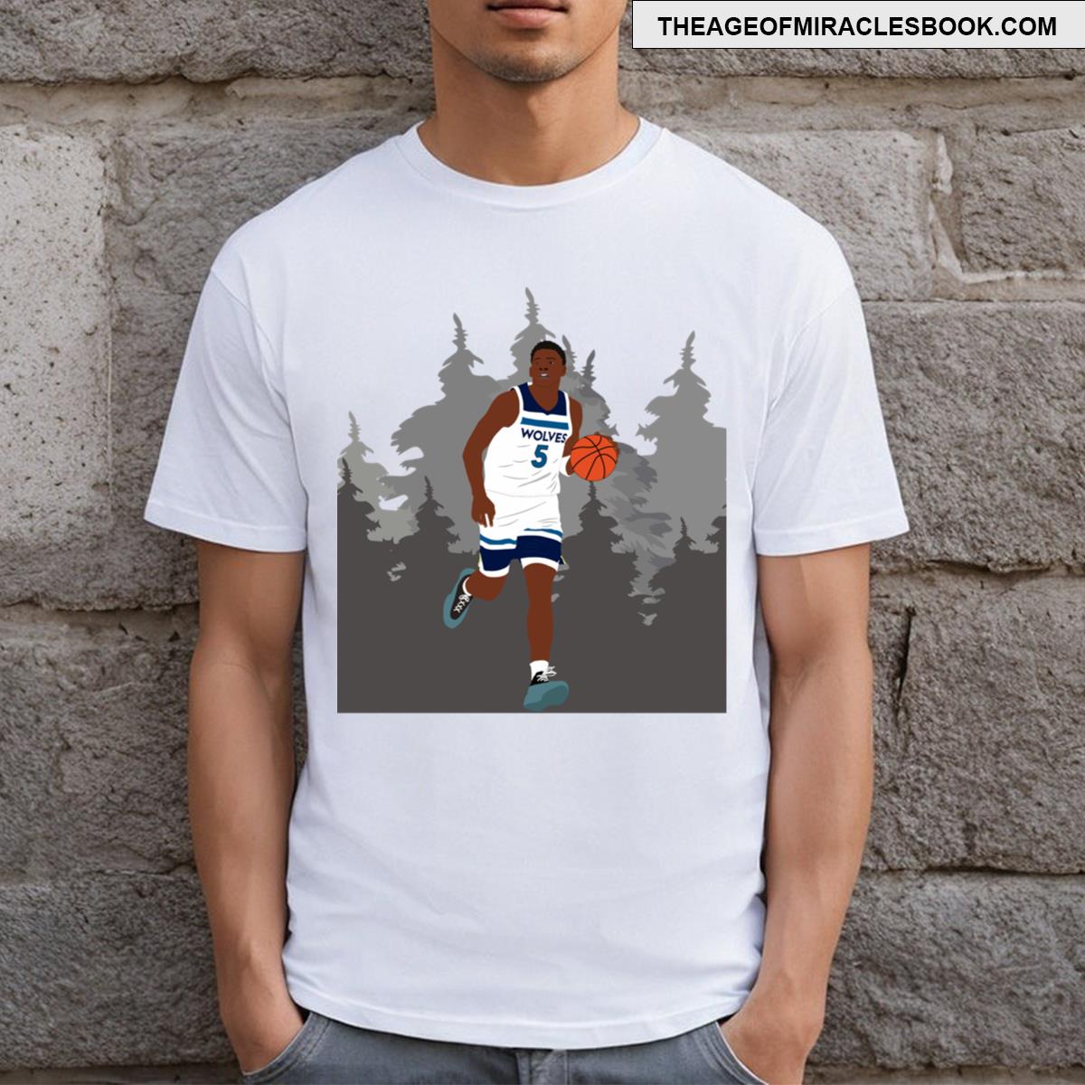 Basketball Player Anthony Edwards In Action T-shirt