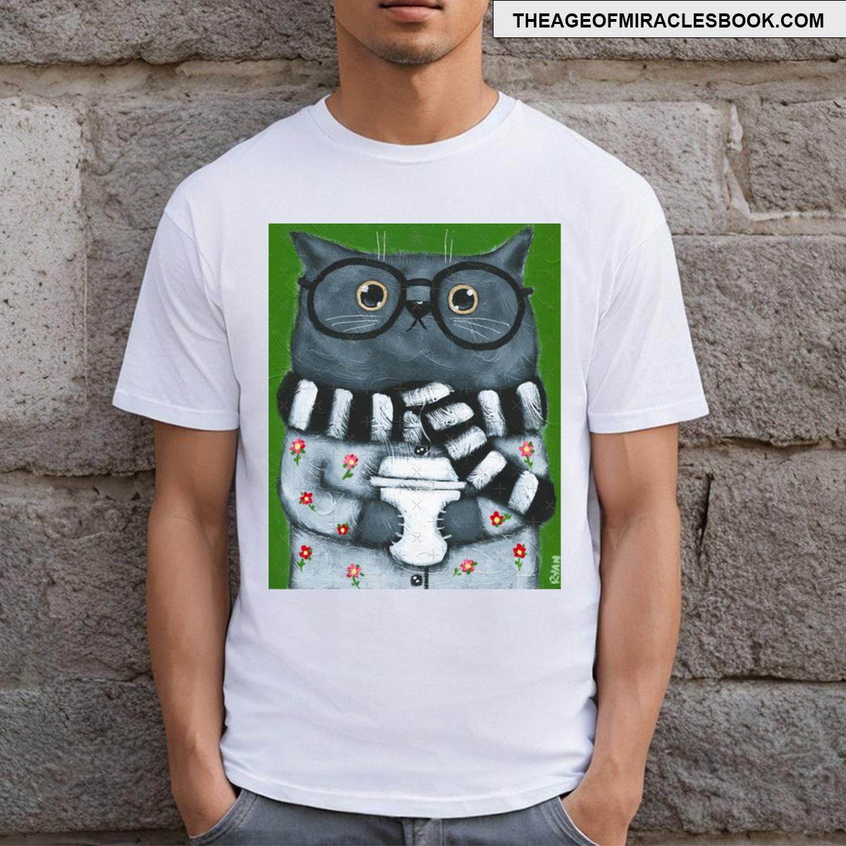 Coffee Cat Waiting For Spring T-shirt