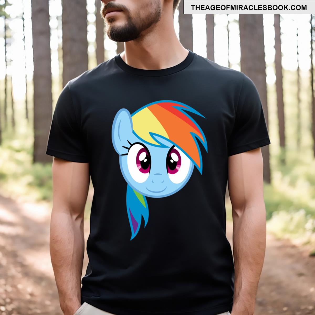 Rainbow Dash Face Light Blue T-shirt