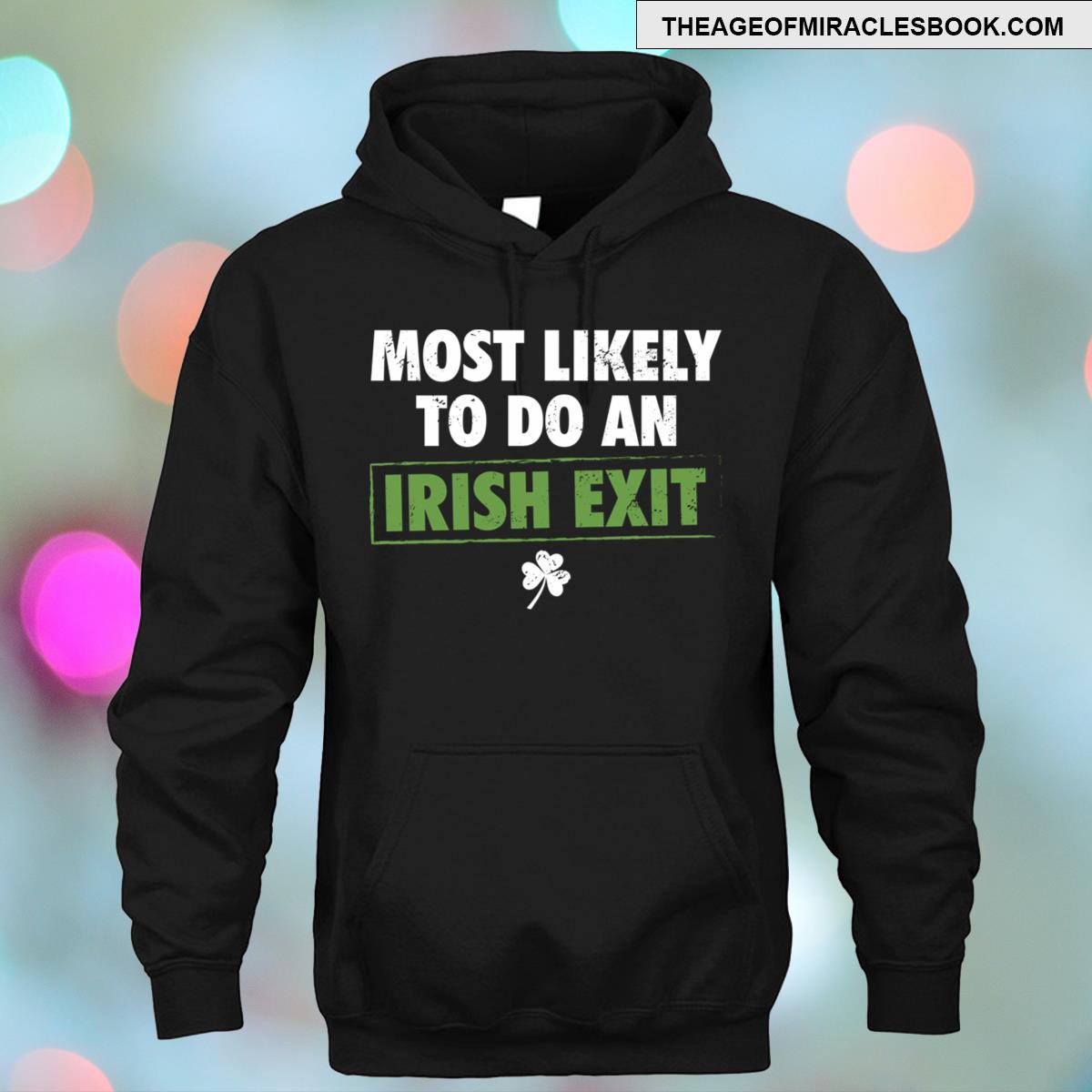 Alternative view of Funny Irish Exit St Patrick's Tee T-shirt