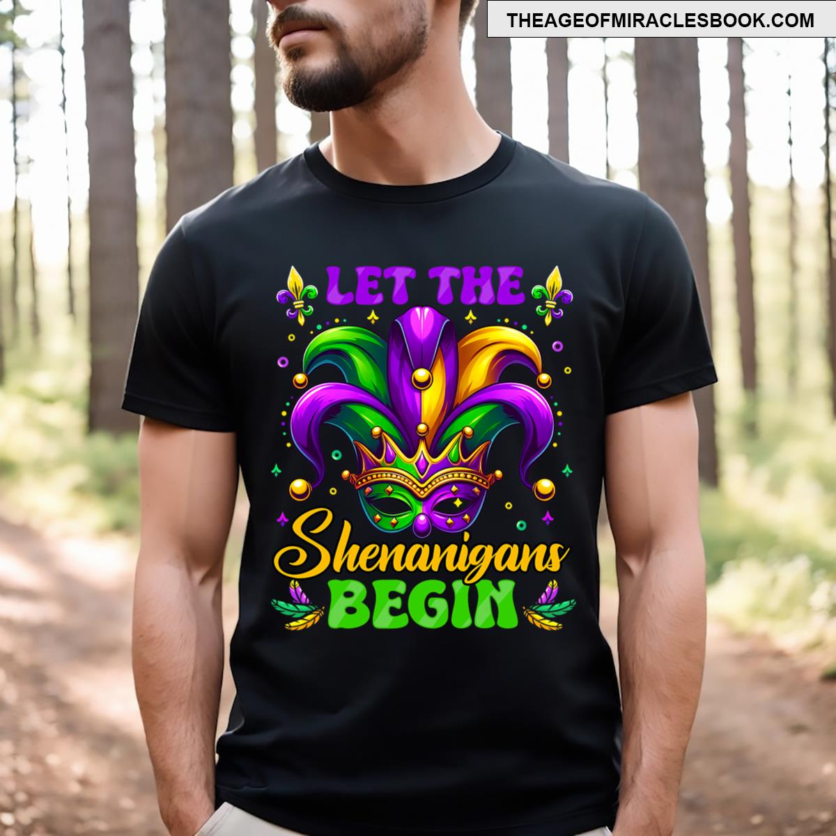 Let The Shenanigans Begin Mardi Grass Kids Men T-shirt