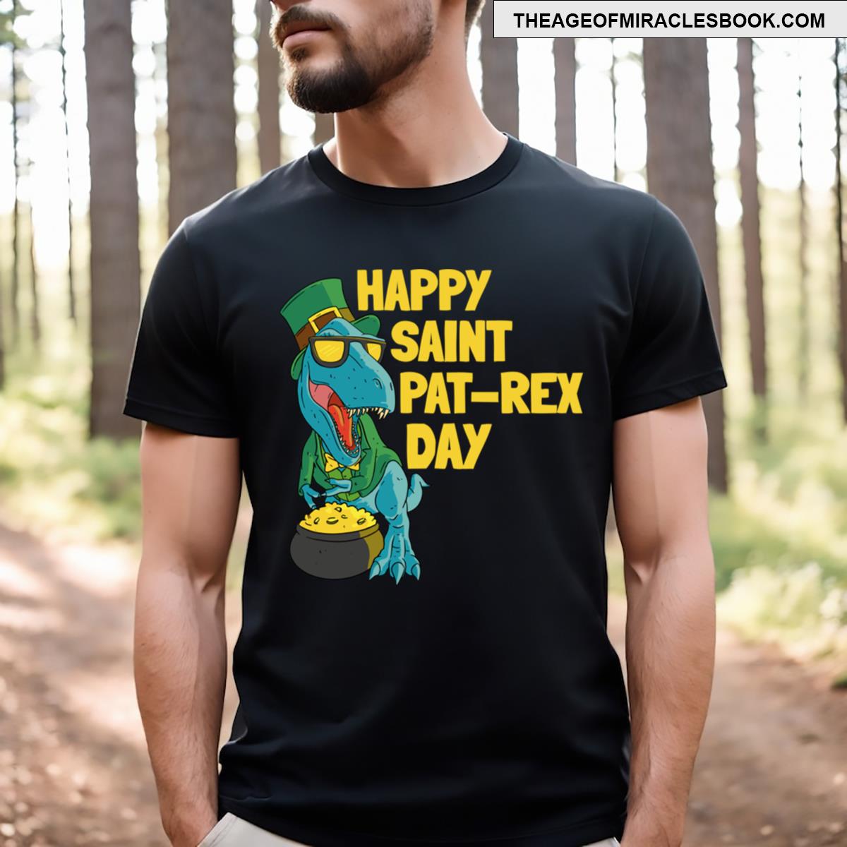 Meme Cute St Patricks Day Dinosaur Trex T-shirt