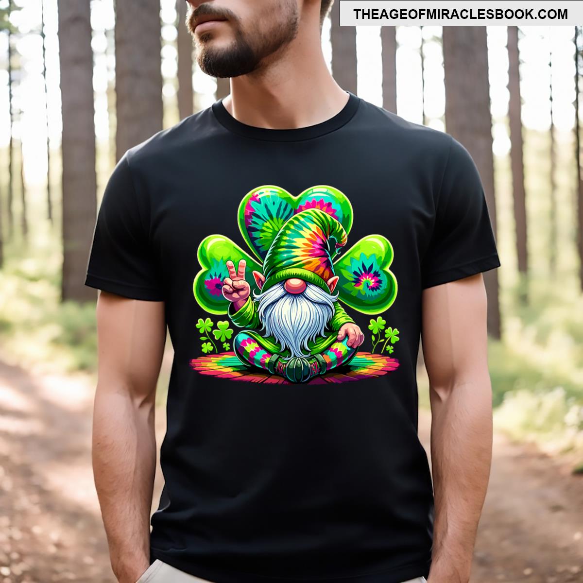 Shamrock Tie Dye Gnome St Patrick’s Day T-shirt