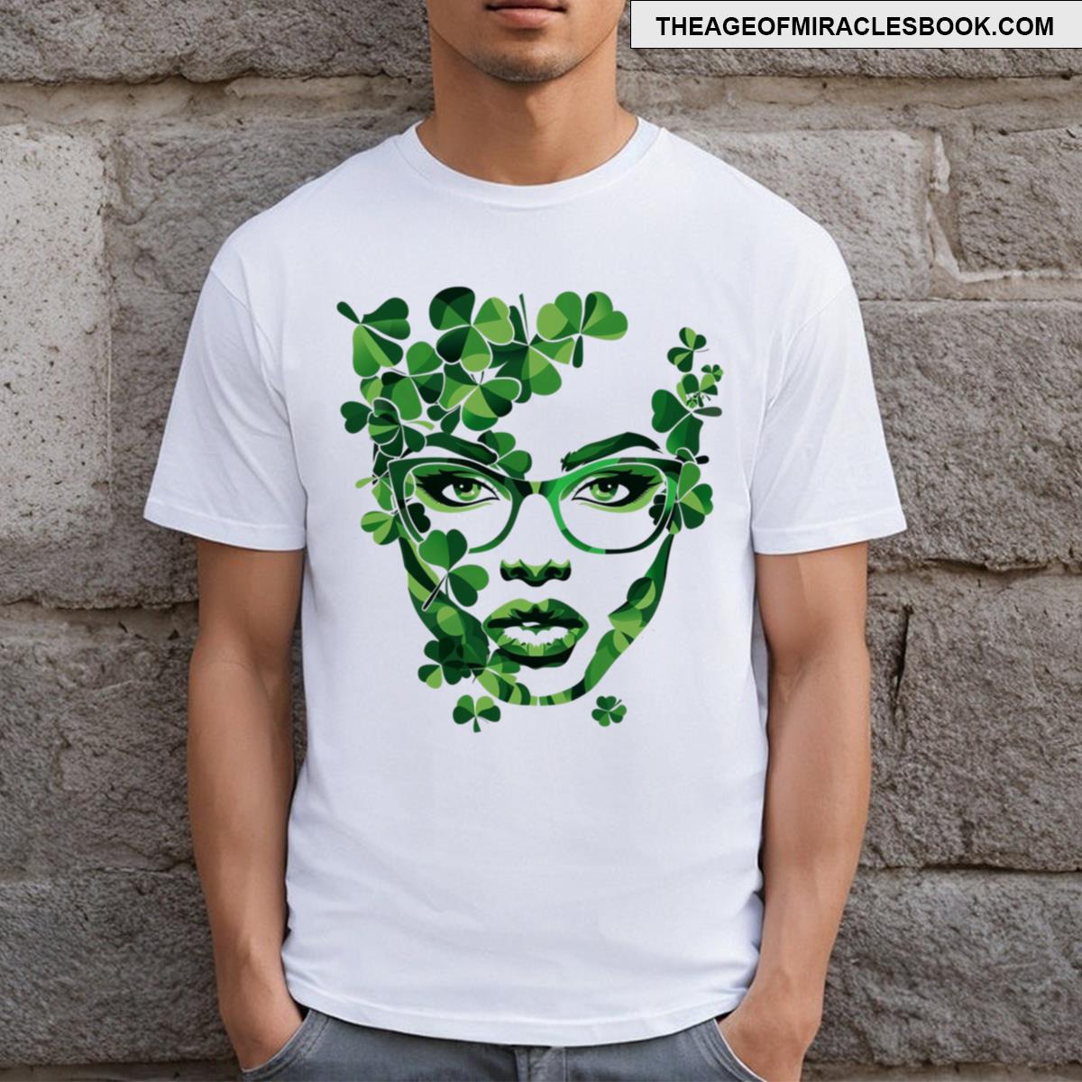 St Patrick Day Afro Female Face T-shirt St Patrick Day Afro Female Face T-shirt