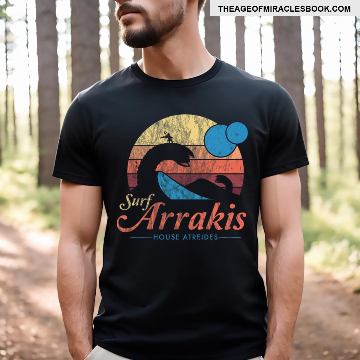 Visit Arrakis Vintage Distressed Surf Dune Sci Fi T-shirt