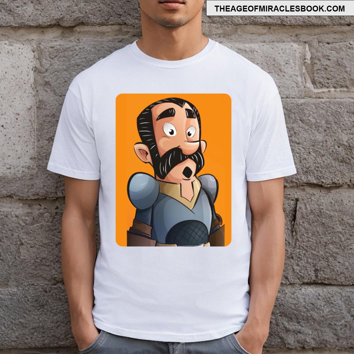 Soldier Mustache Cartoon T-shirt