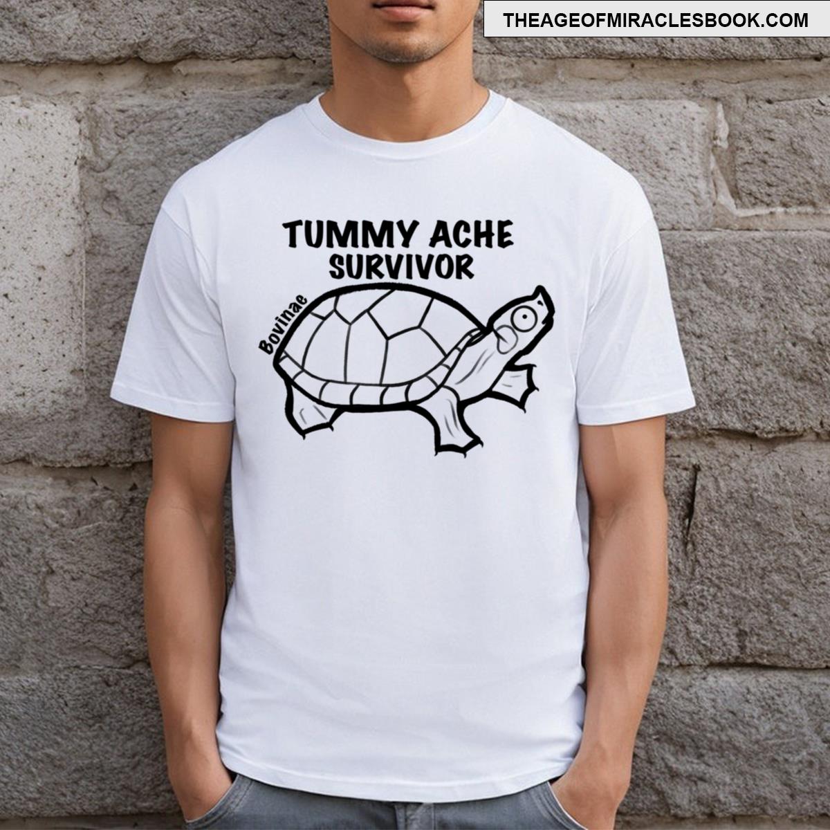 Tummy Ache Survivor Turtle Outline T-shirt