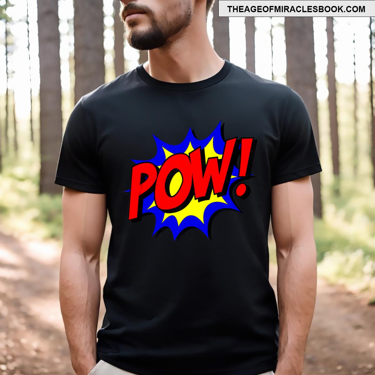 Pow! Action Super Hero Retro Comic Book T-shirt