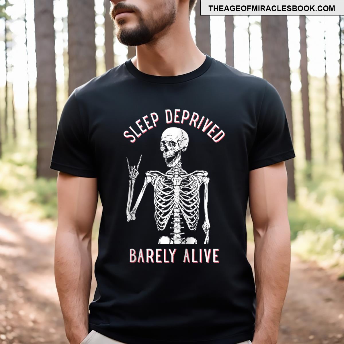 Sleep Deprived Barely Alive Skull Zip T-shirt