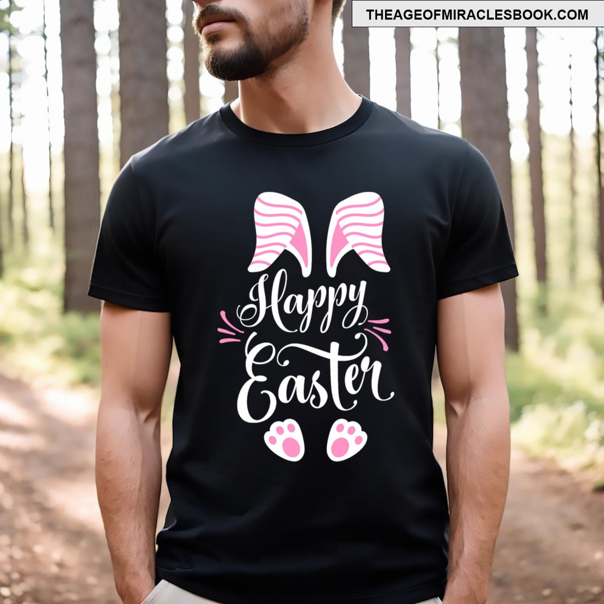 Happy Easter Bunny Rabbit Face Funny Easter Day Girls T-shirt