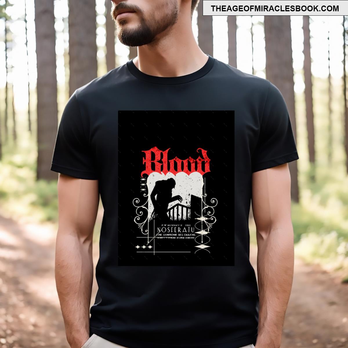 Nosferatu Beckons In Shadows Graphic T-shirt