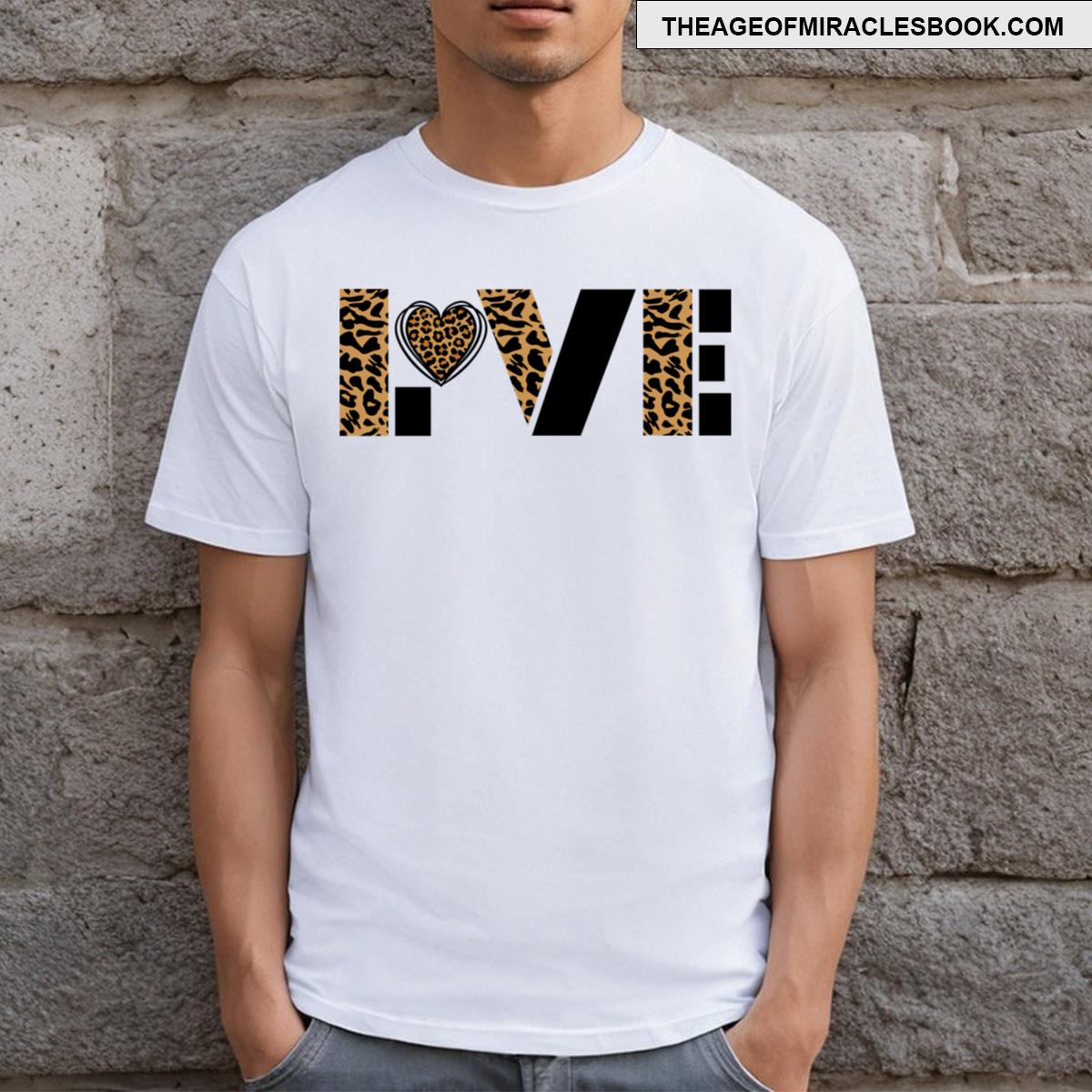 Love Word Leopard Print T-shirt