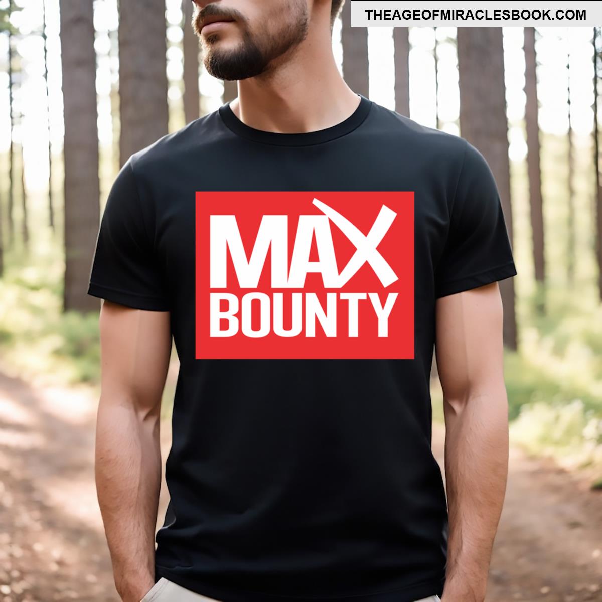 Maxbounty Logo Red Logo On Black T-shirt