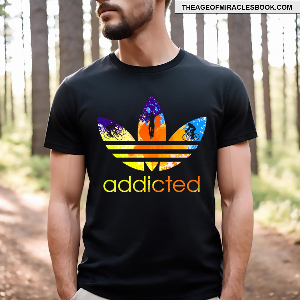 Cycling Addicted Watercolor T-shirt
