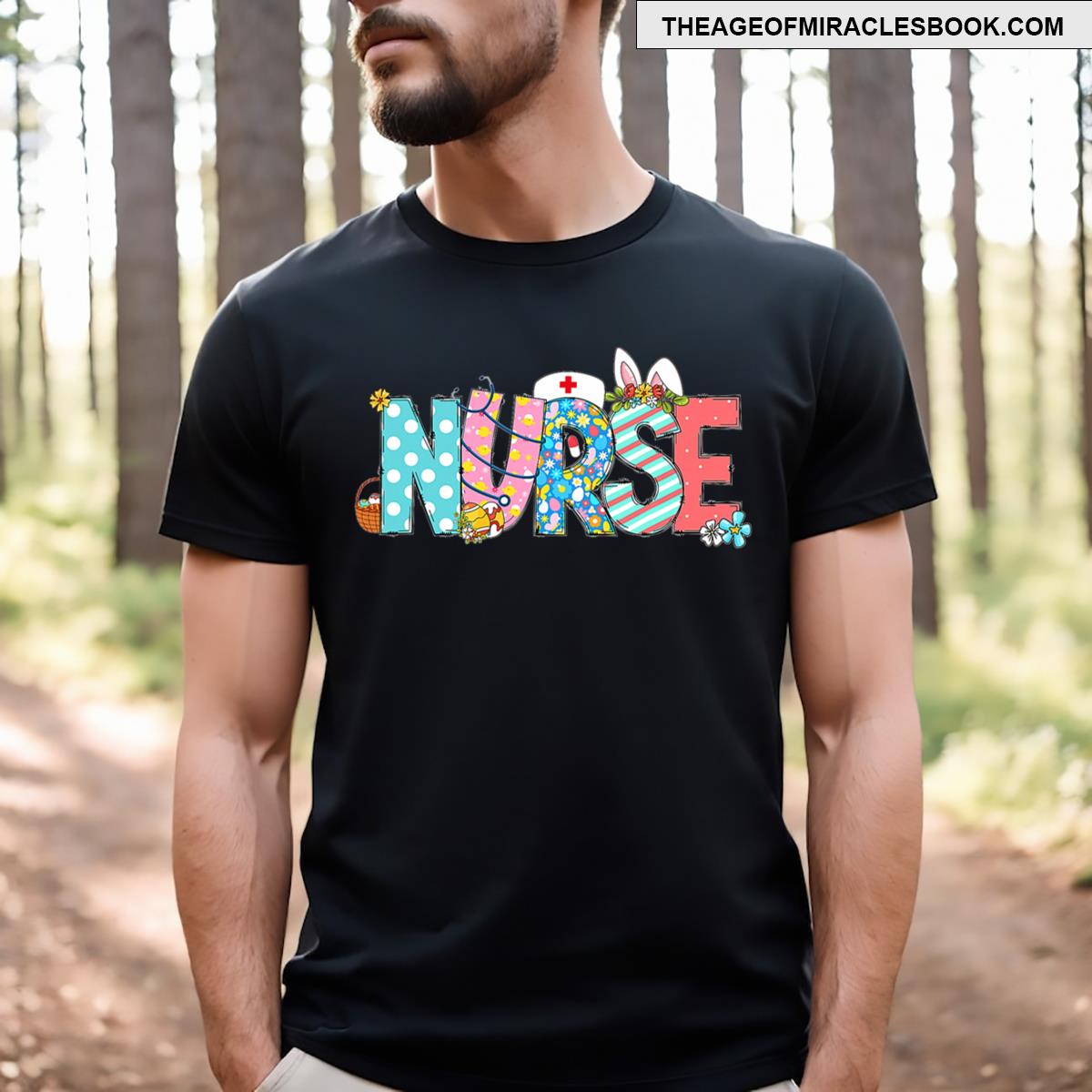 Easter Nurse With Stethoscope And Easter Eggs Nurse Easter T-shirt