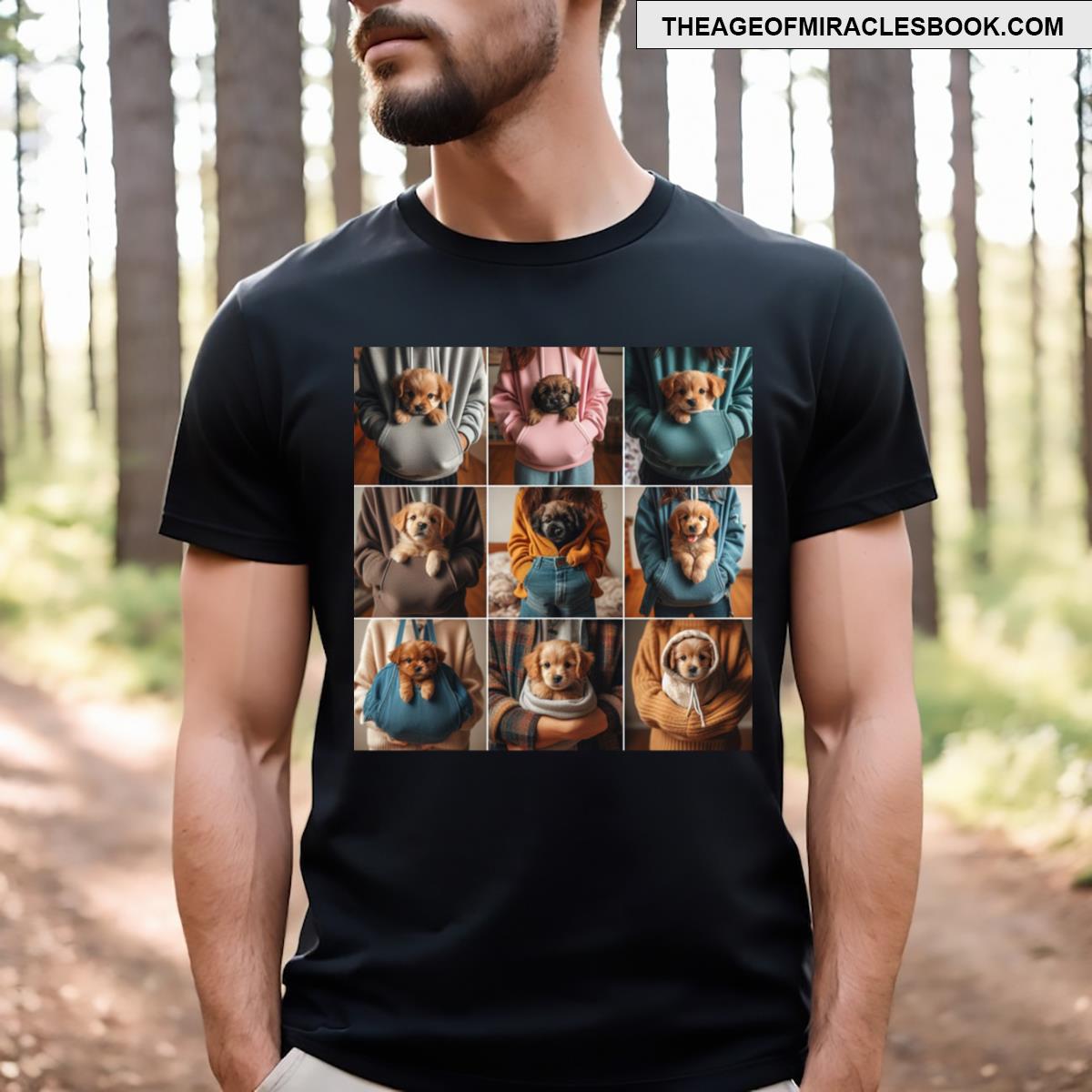 Funny Cute Puppies In Pockets T-shirt