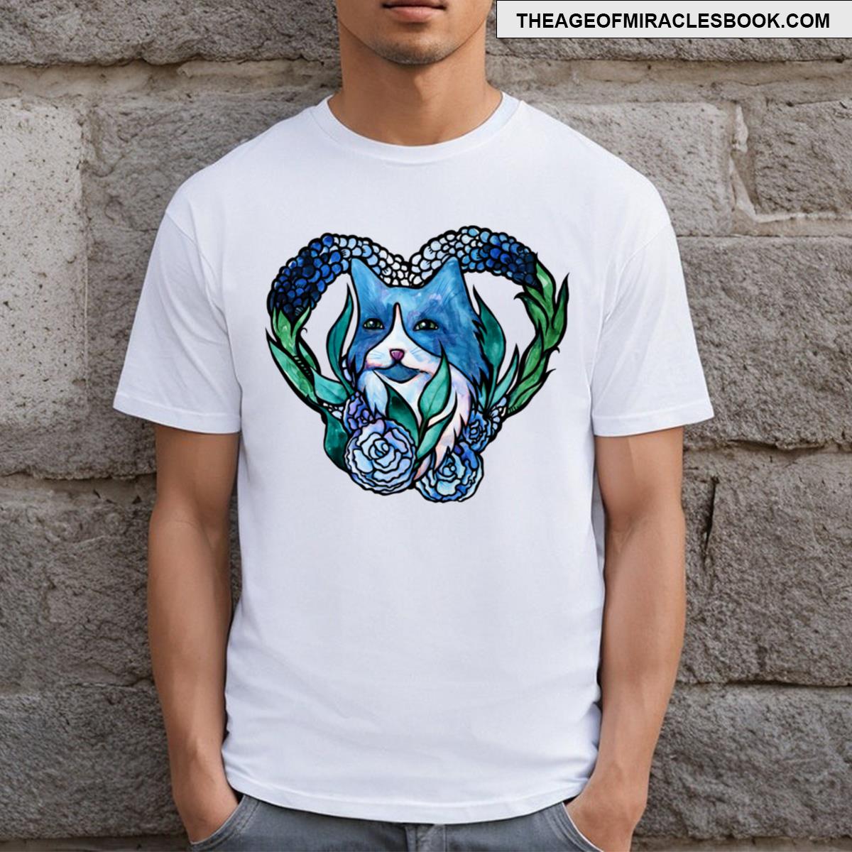 Tuxedo Cat Bluebonnets T-shirt