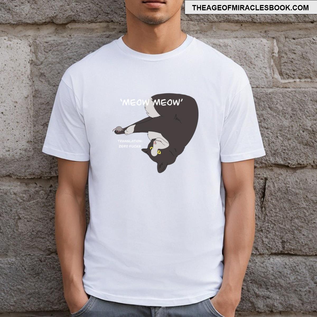 White And Grey Cat Zero Fucks T-shirt