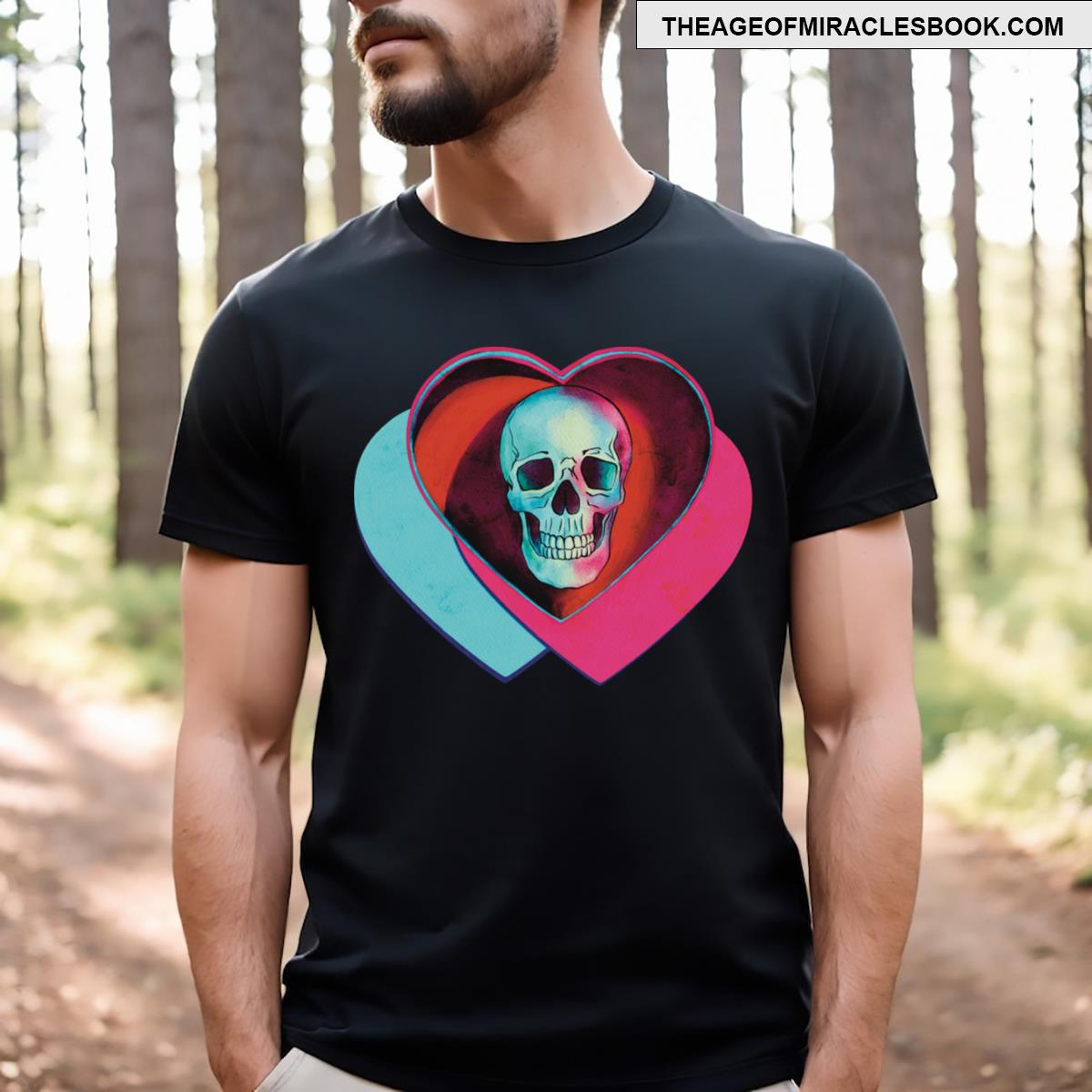 Human Skull In Heart T-shirt