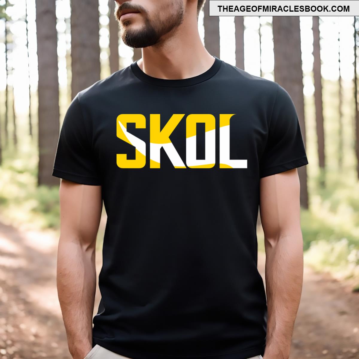 Minnesota Vikings Skol Text Design T-shirt