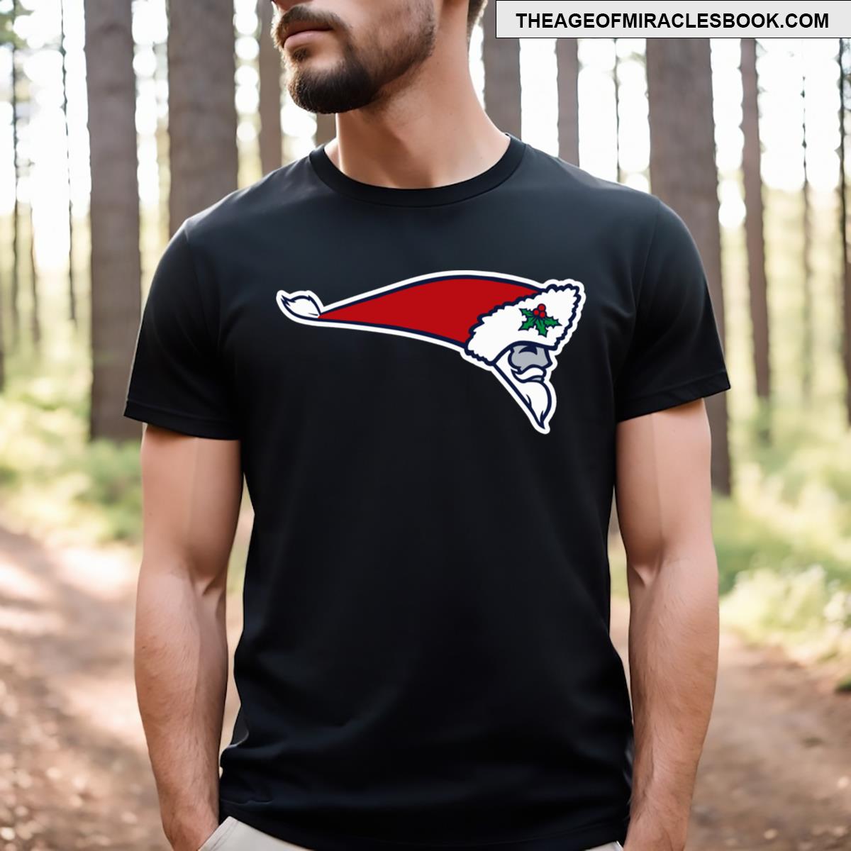Patriots Flying Santa Logo T-shirt