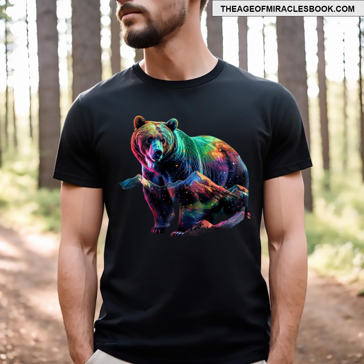 Playful Grizzly Bear Pattern Picks T-shirt