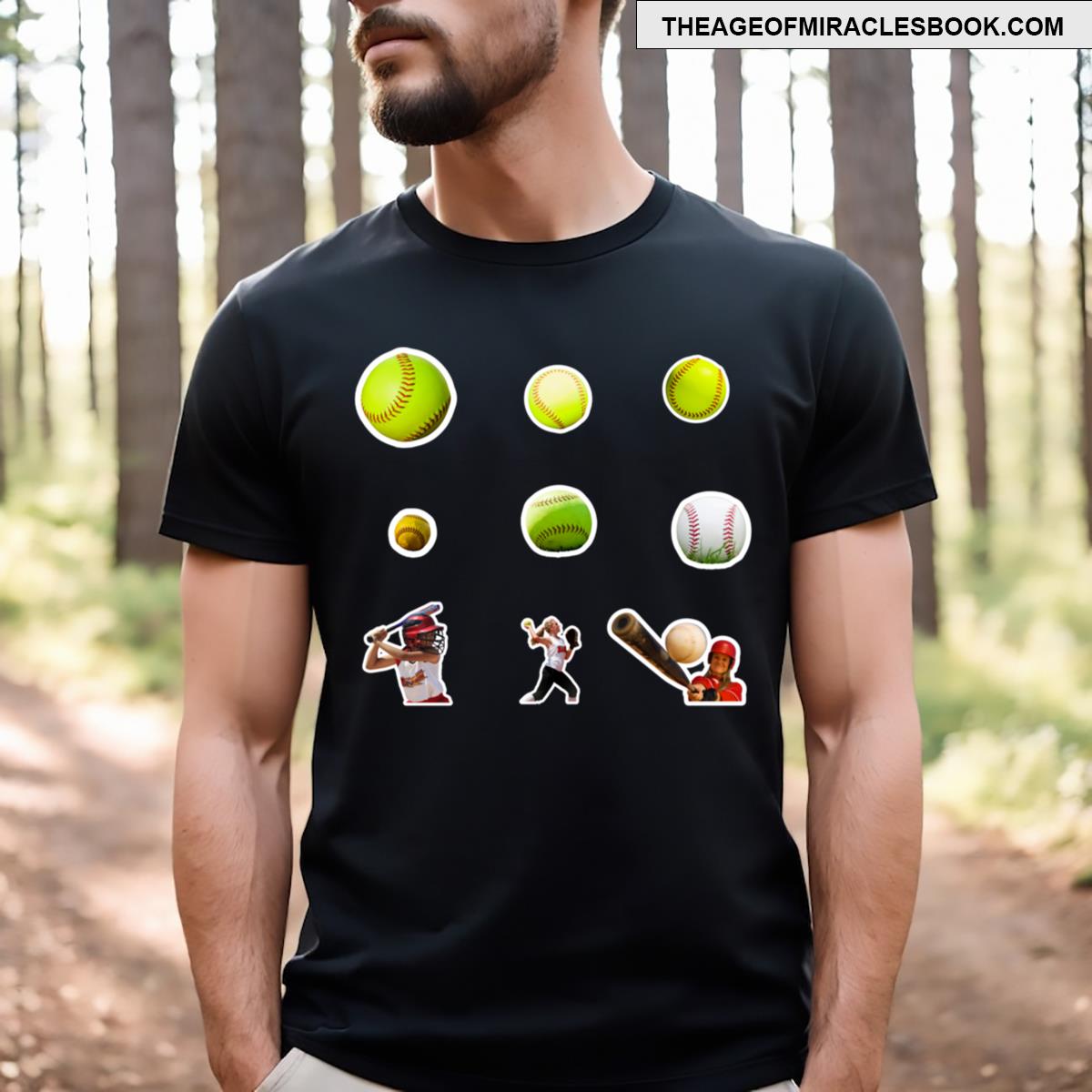 Softball Pack Stickers T-shirt