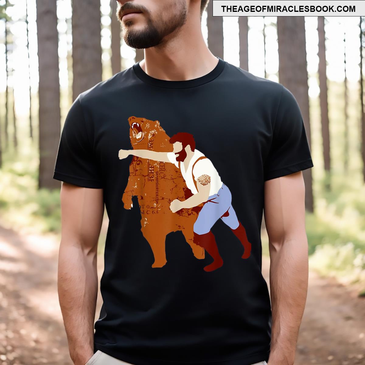 Guy Punching Bear T-shirt