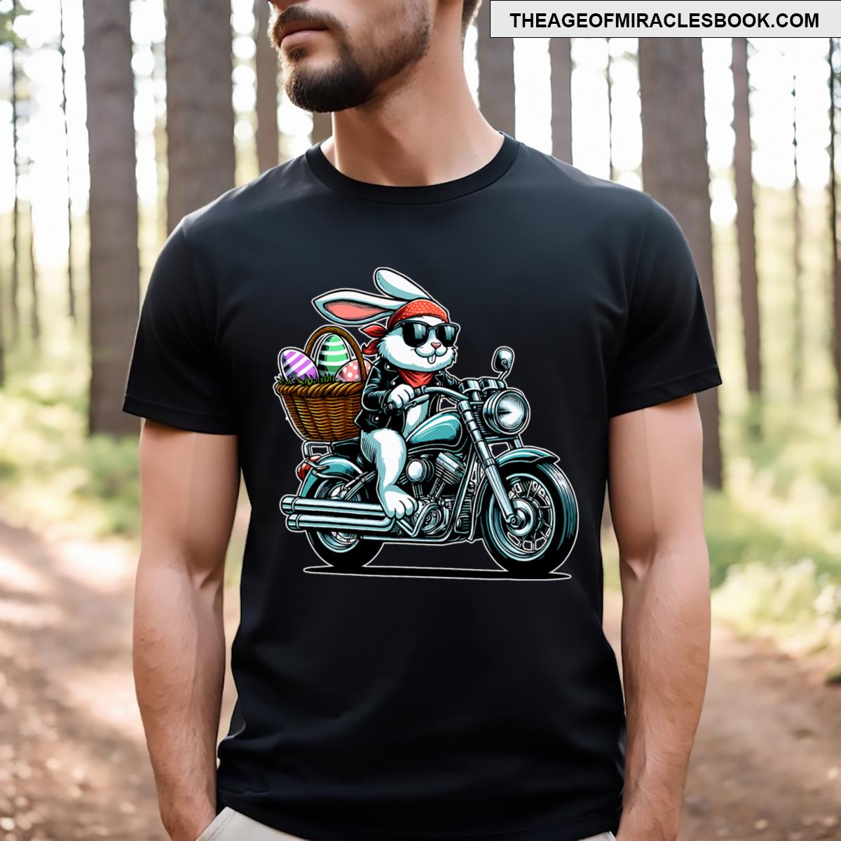 Motorcycle Bunny Easter Biker Eggs T-shirt