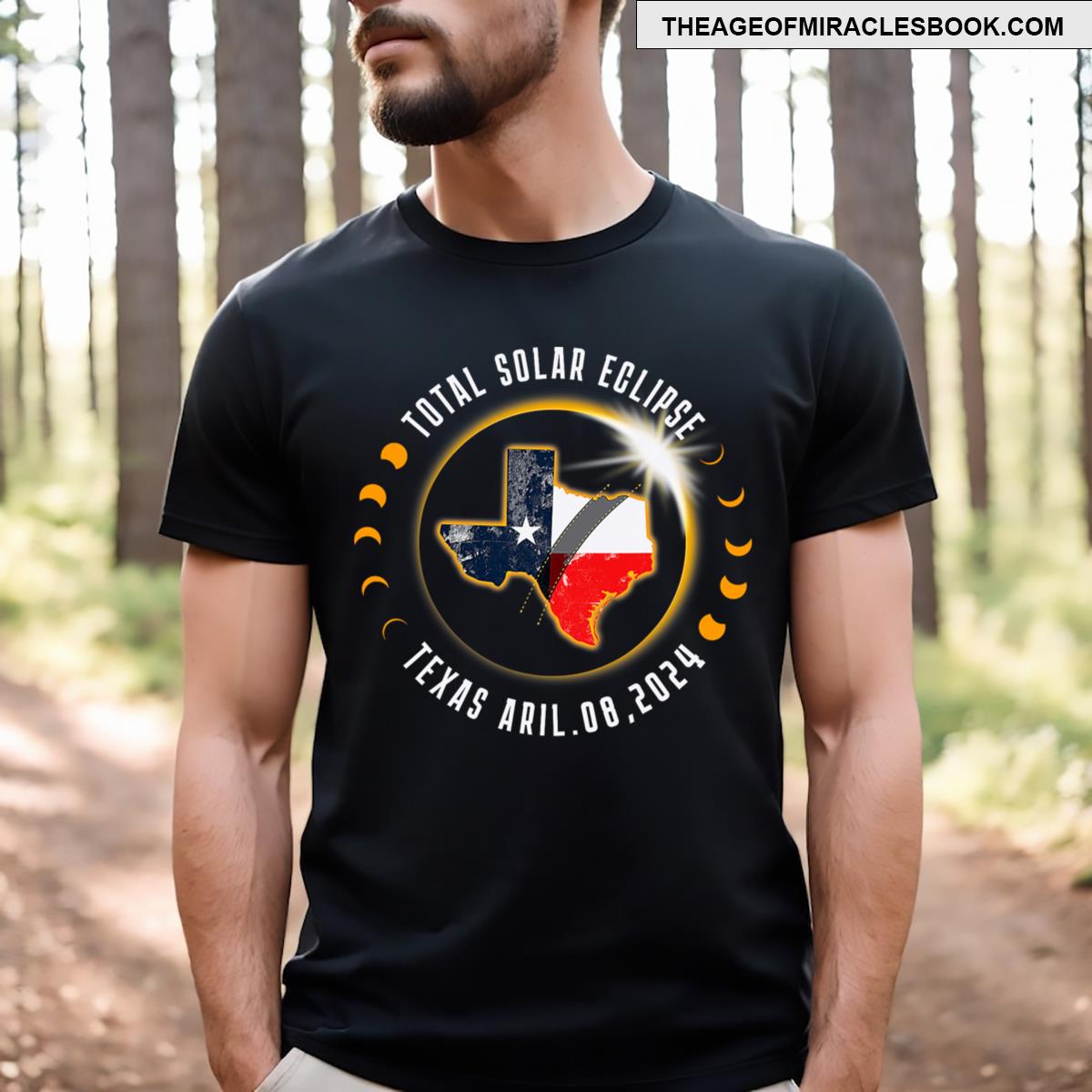 Solar Eclipse 2024 Total Solar Eclipse State Texas T-shirt