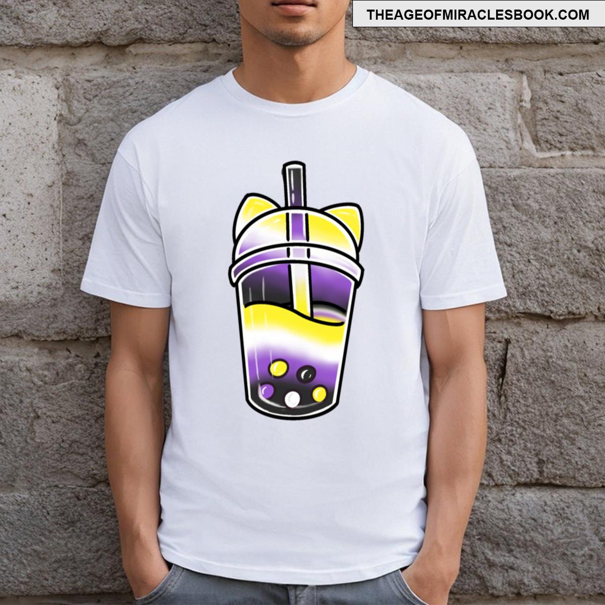 Cat Boba Non Binary Pride T-shirt