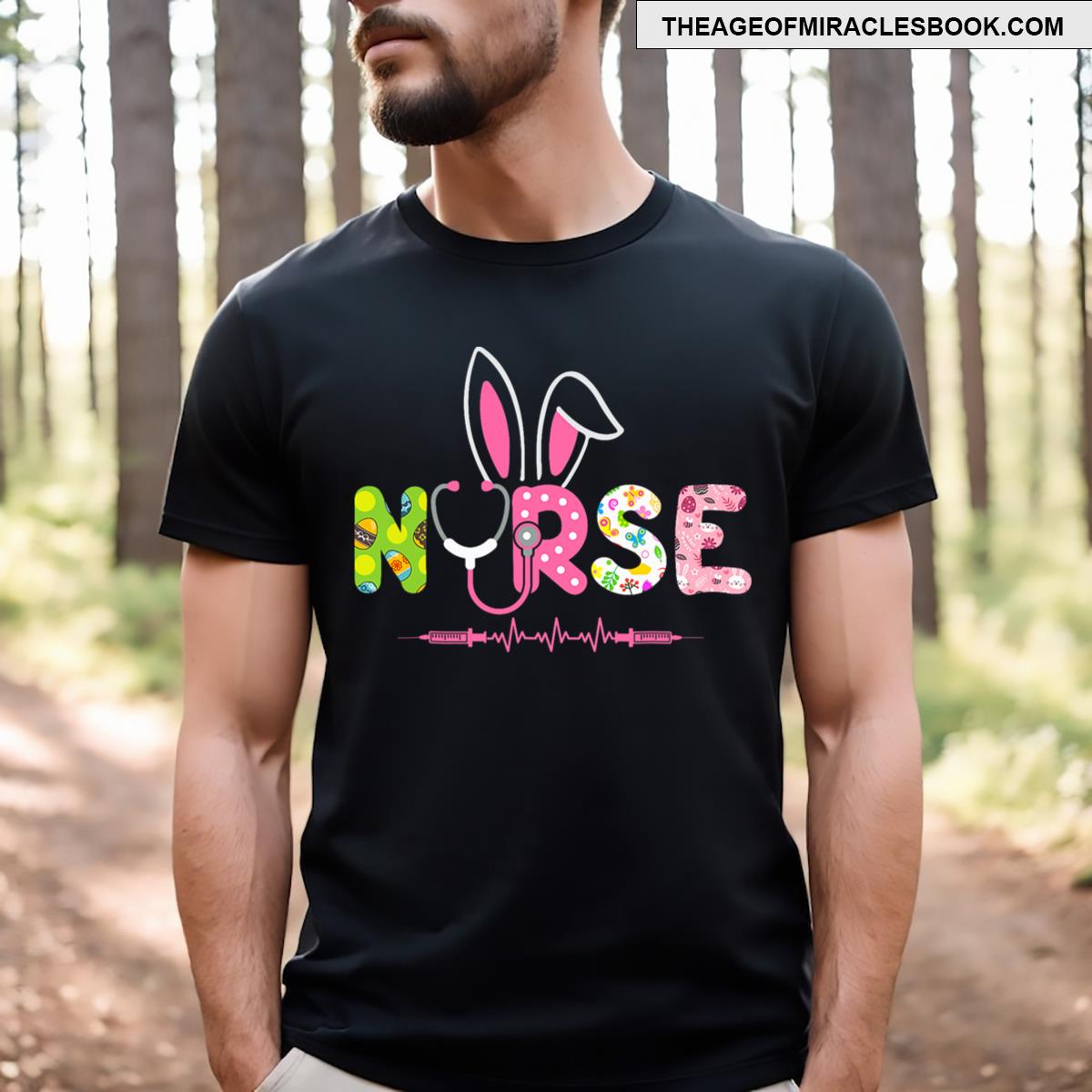 Nurses Easter Bunny Egg Stethoscope Nurse Happy Easter Day T-shirt