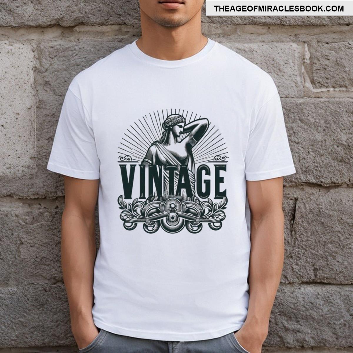Statuesque Elegance A Vintage Vision T-shirt
