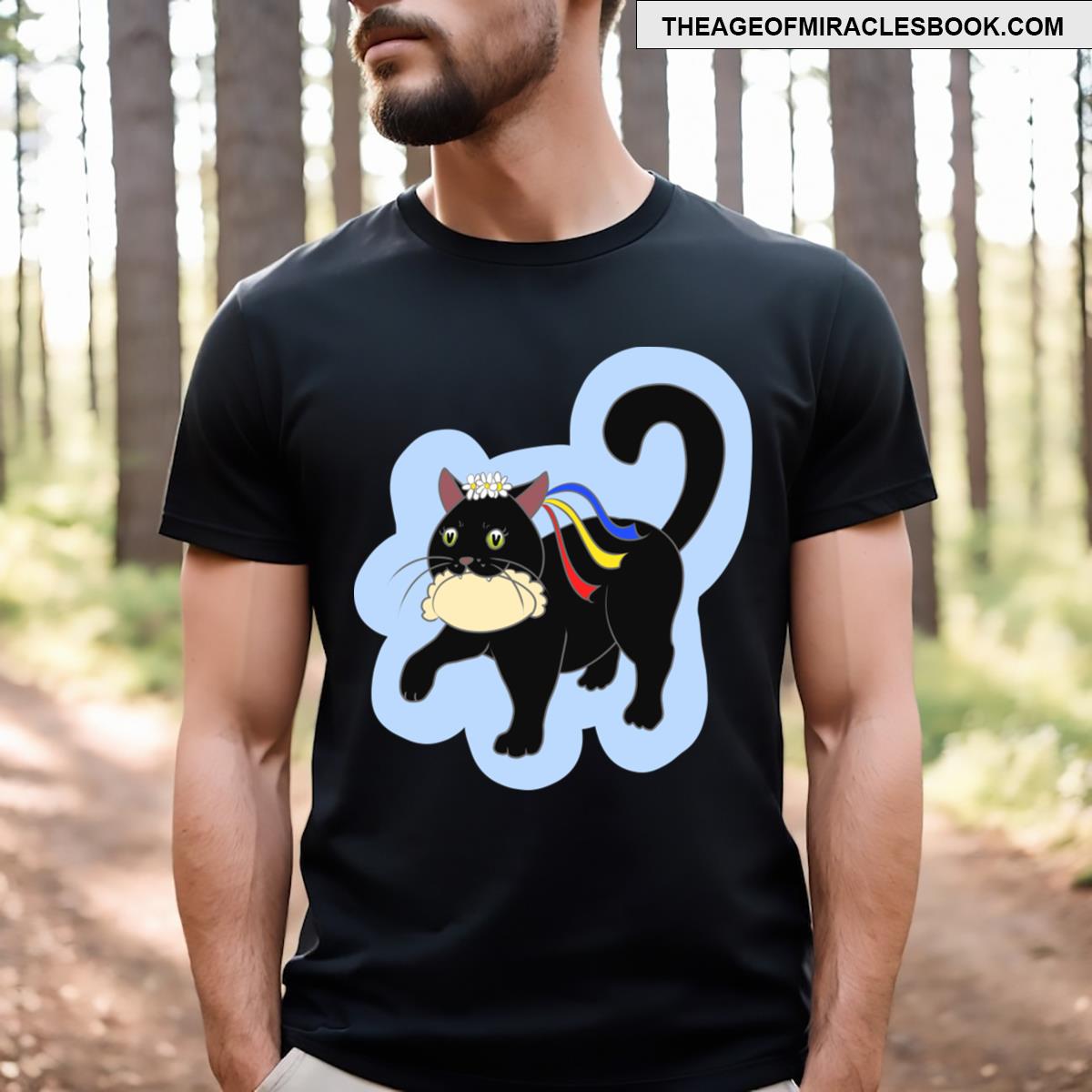 Black Cat With A Dumpling T-shirt