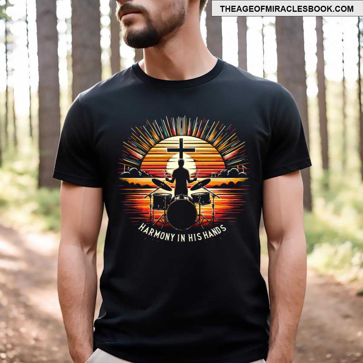 Drum Player Jesus Drum Set Pick Jesus Drums Player T-shirt
