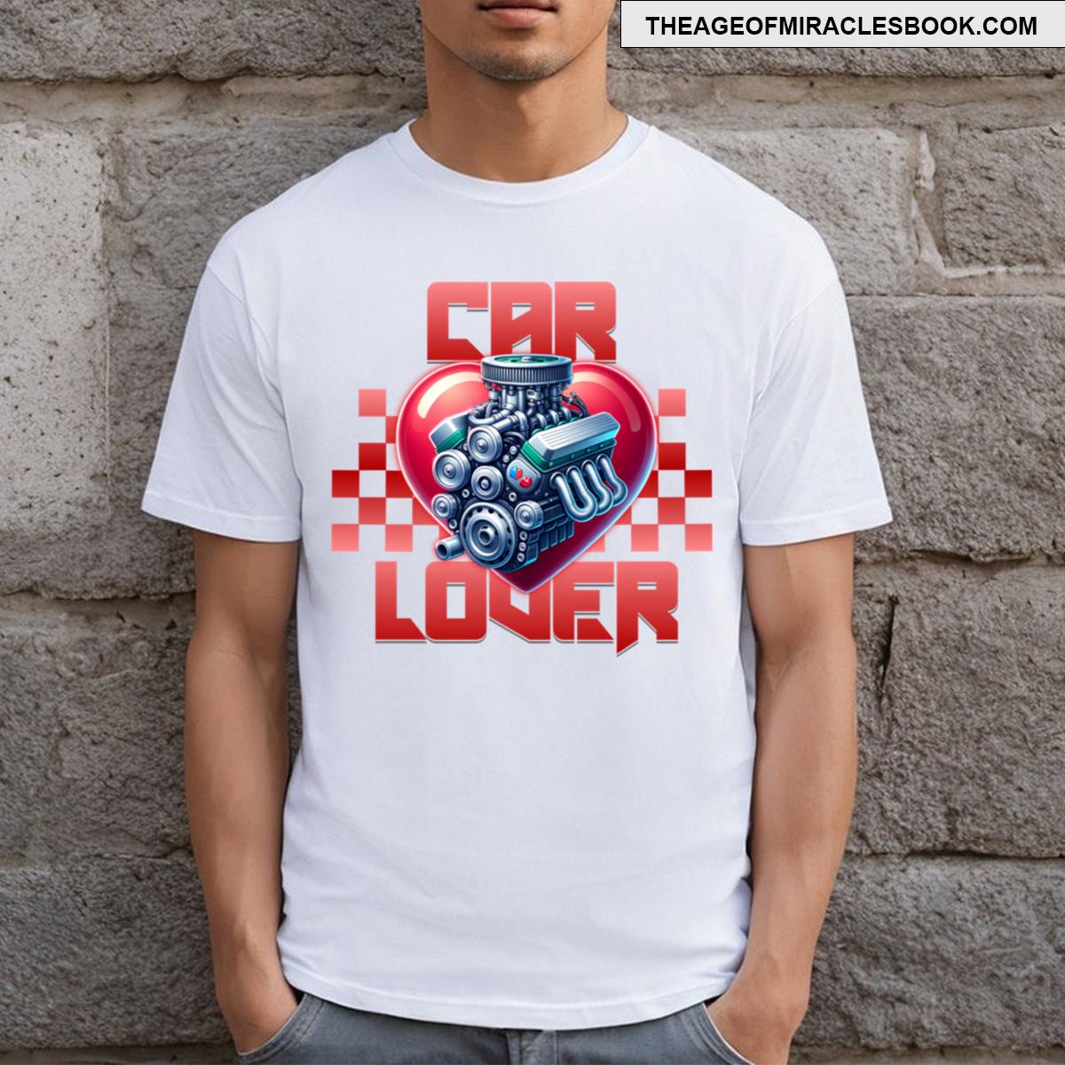 Car Lover With Engine Heart T-shirt