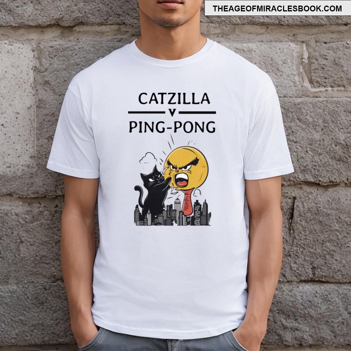Catzilla V Ping Pong T-shirt