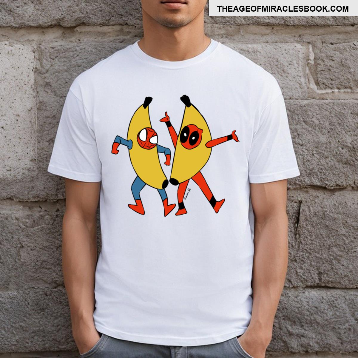 Deadpool X Spider Man With Babanas T-shirt