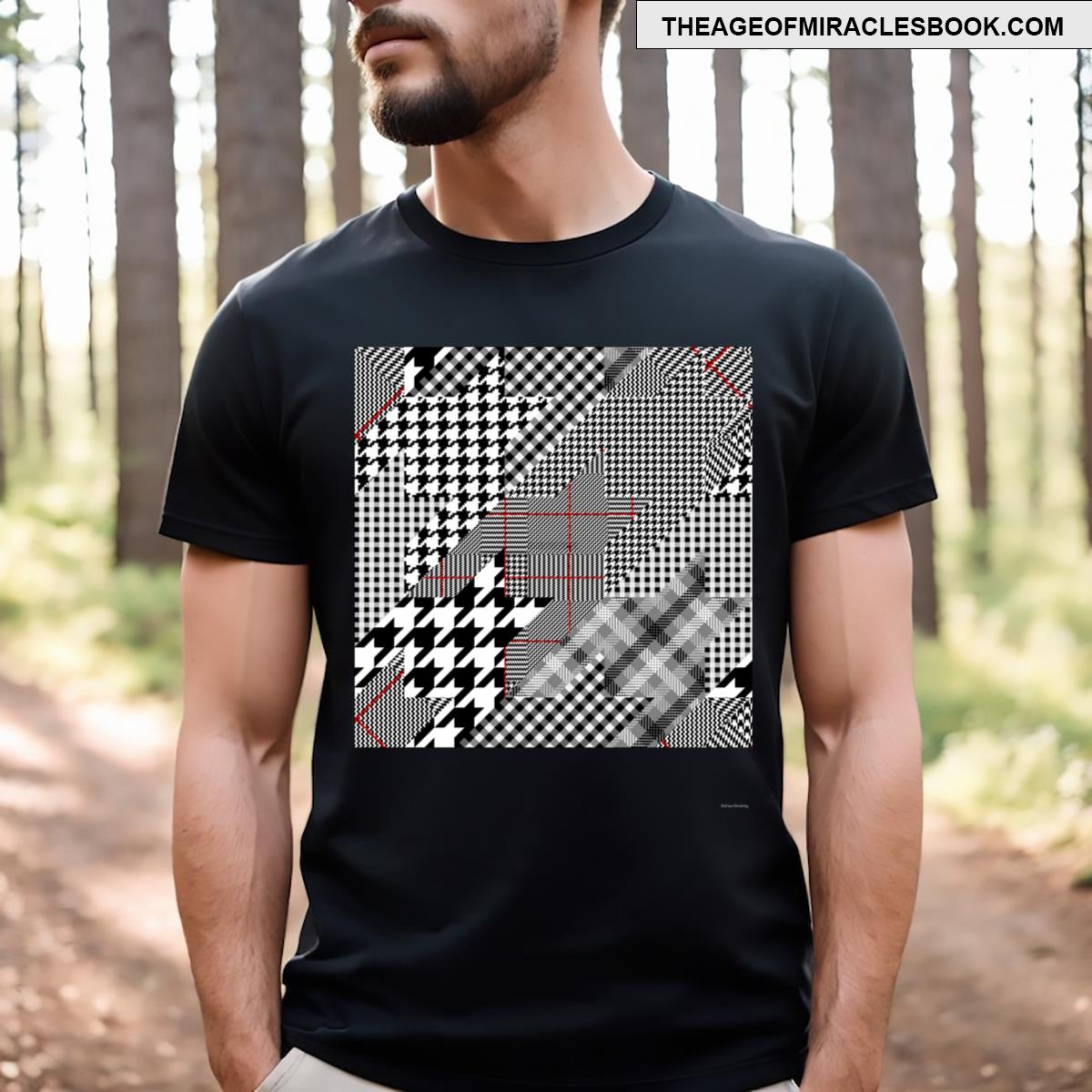 Seamless Background Hounds Tooth Pattern T-shirt