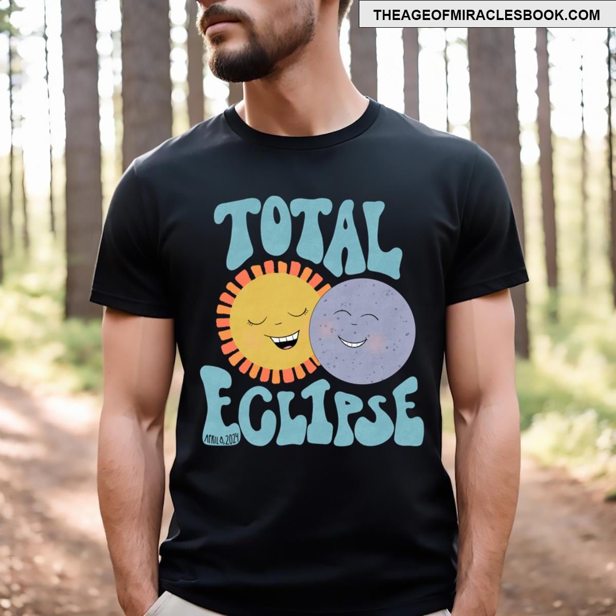 Total Eclipse Cute Moon And Sun 2024 T-shirt