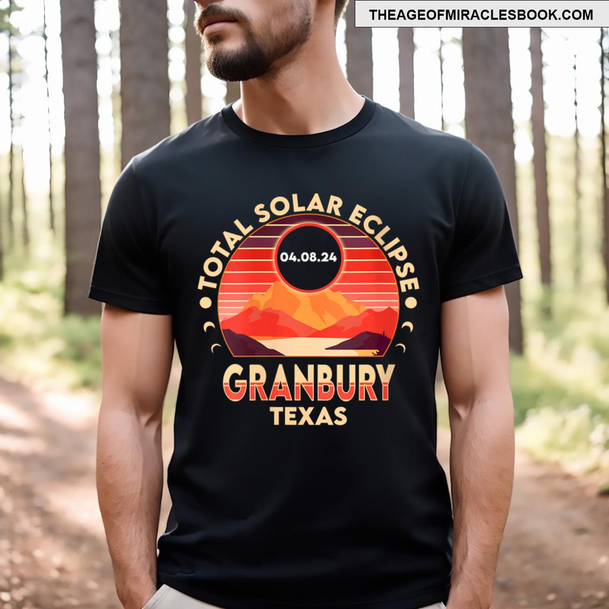 Wos Granbury Texas Eclipse 2024 Total Solar Eclipse T-shirt